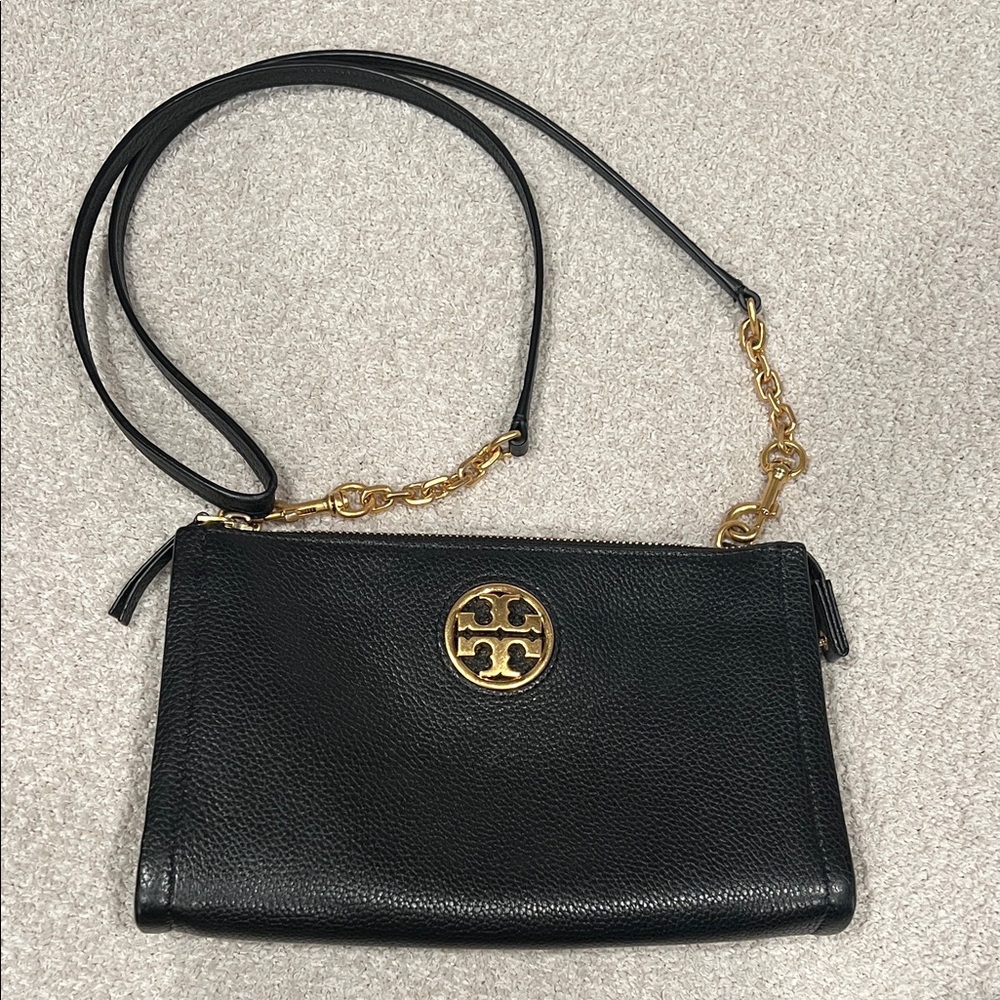 Tory Burch Black Crossbody with Gold Accents